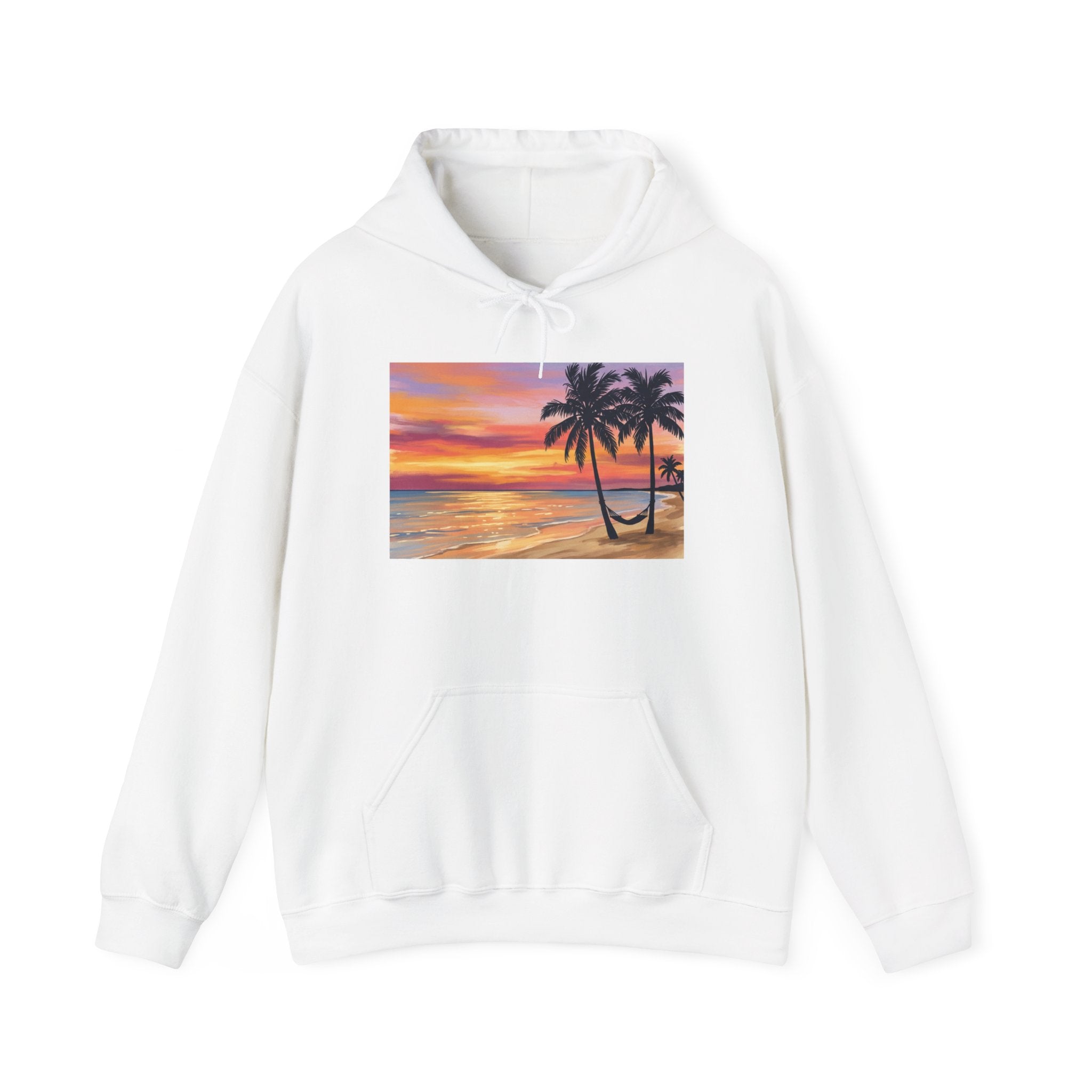 Sunset Palm Hoodie — 'Sunrise Sunburn Sunset Repeat' Beach Hoodie