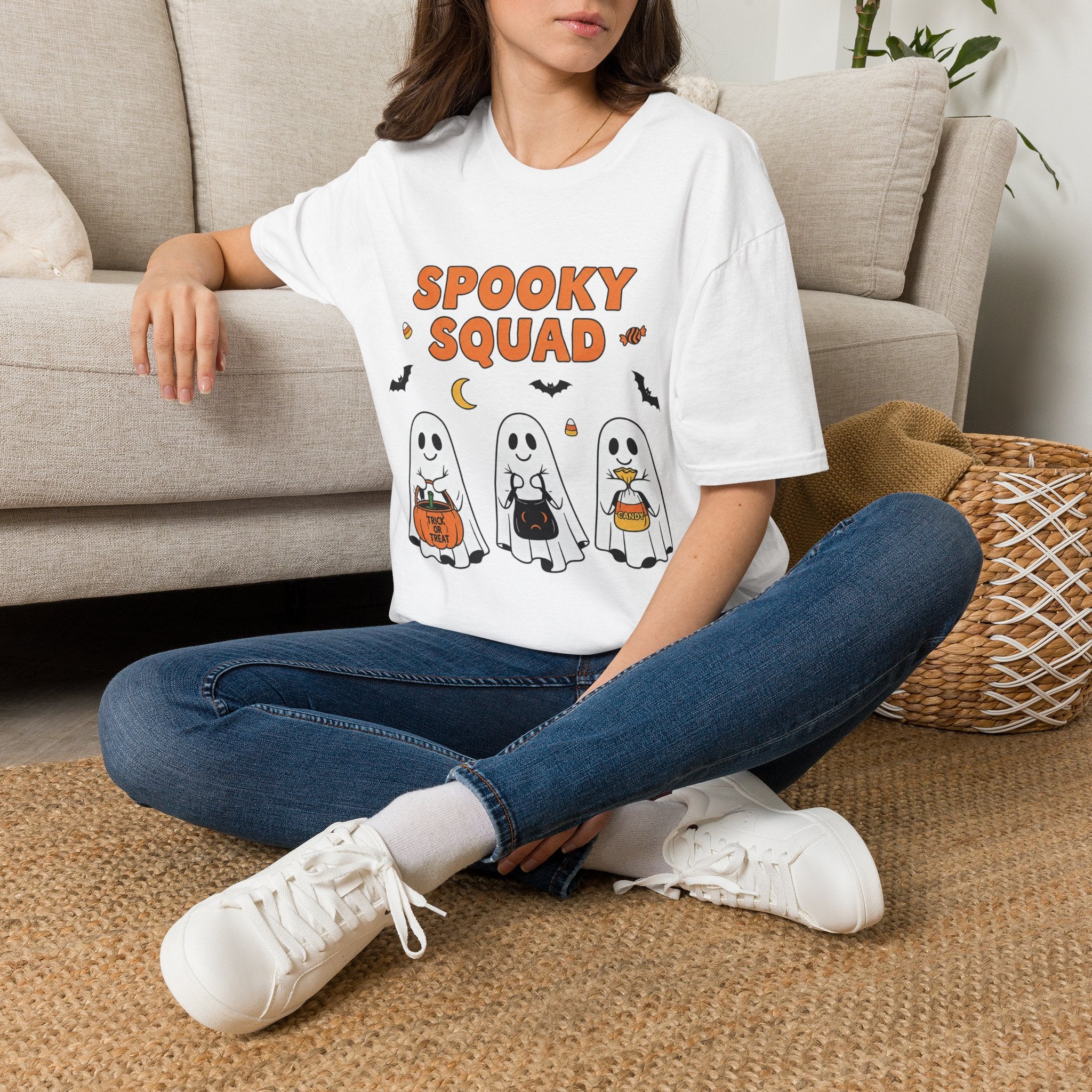 Spooky Squad T-Shirt — Cute Halloween Ghosts Candy Graphic Tee