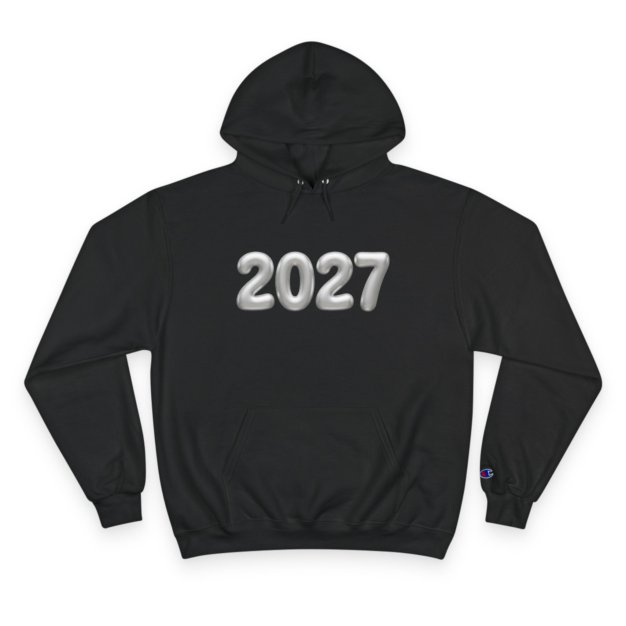 Class of 2027 Graduation Hoodie — Silver Balloon Front & Back Cap Design