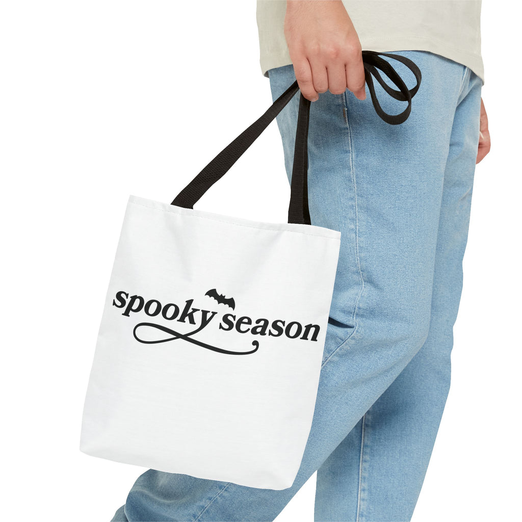 Spooky Season Halloween Tote Bag – Cute Ghosts & Bat Design