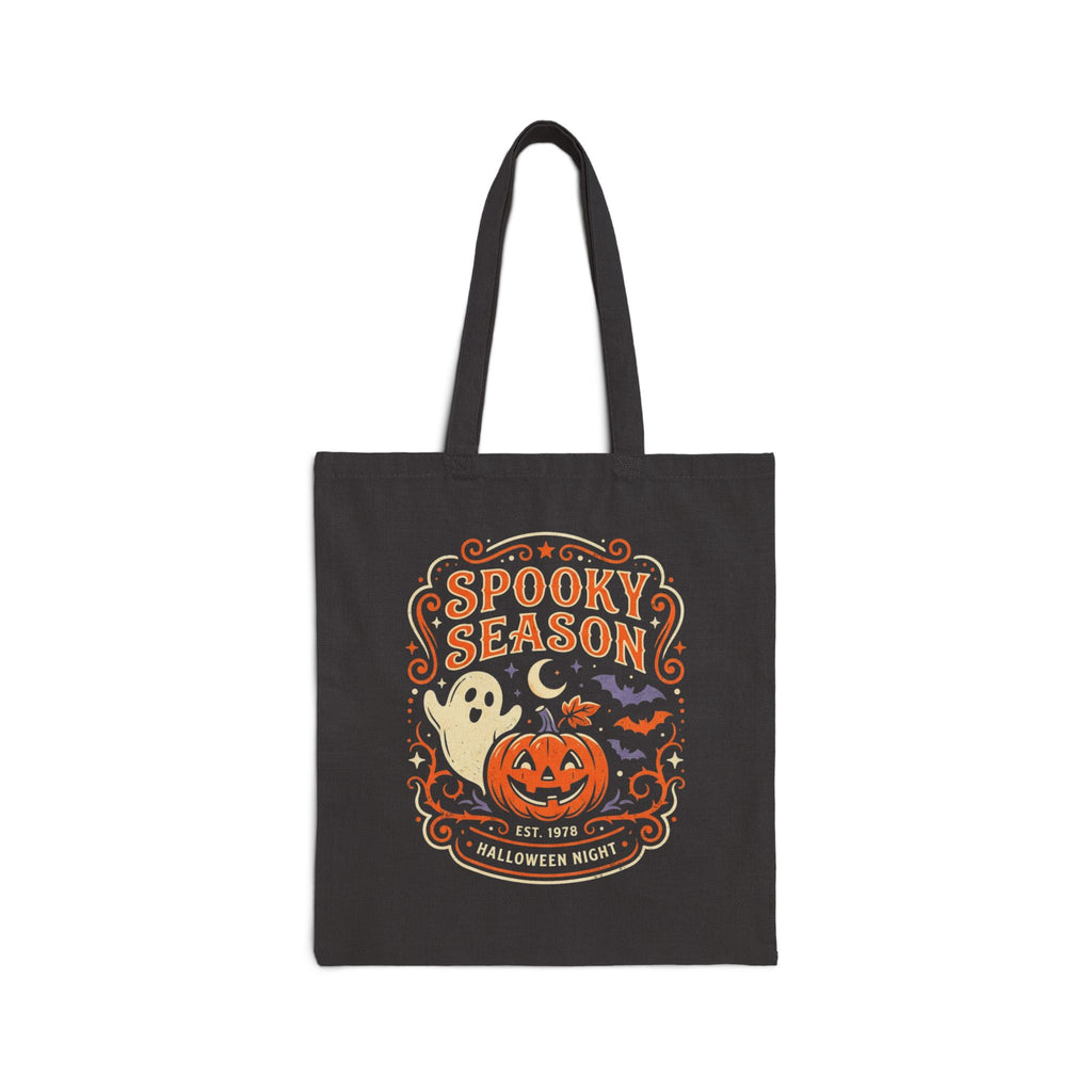Tote Bag — Spooky Season Halloween Pumpkin & Ghost Canvas Tote