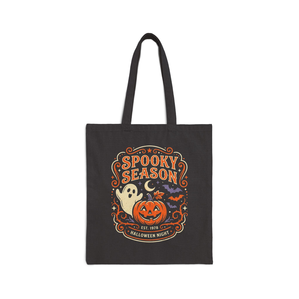 Tote Bag — Spooky Season Halloween Pumpkin & Ghost Canvas Tote