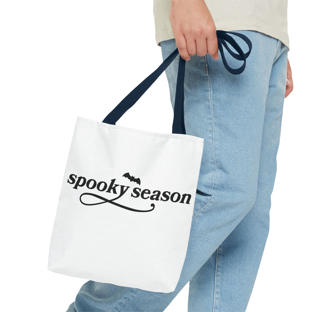 Spooky Season Halloween Tote Bag – Cute Ghosts & Bat Design