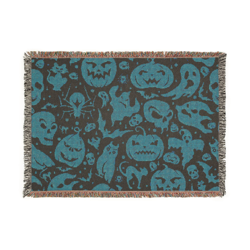 Halloween Jack-O'-Lantern Woven Blanket — Cozy Spooky Throw for Fall Decor
