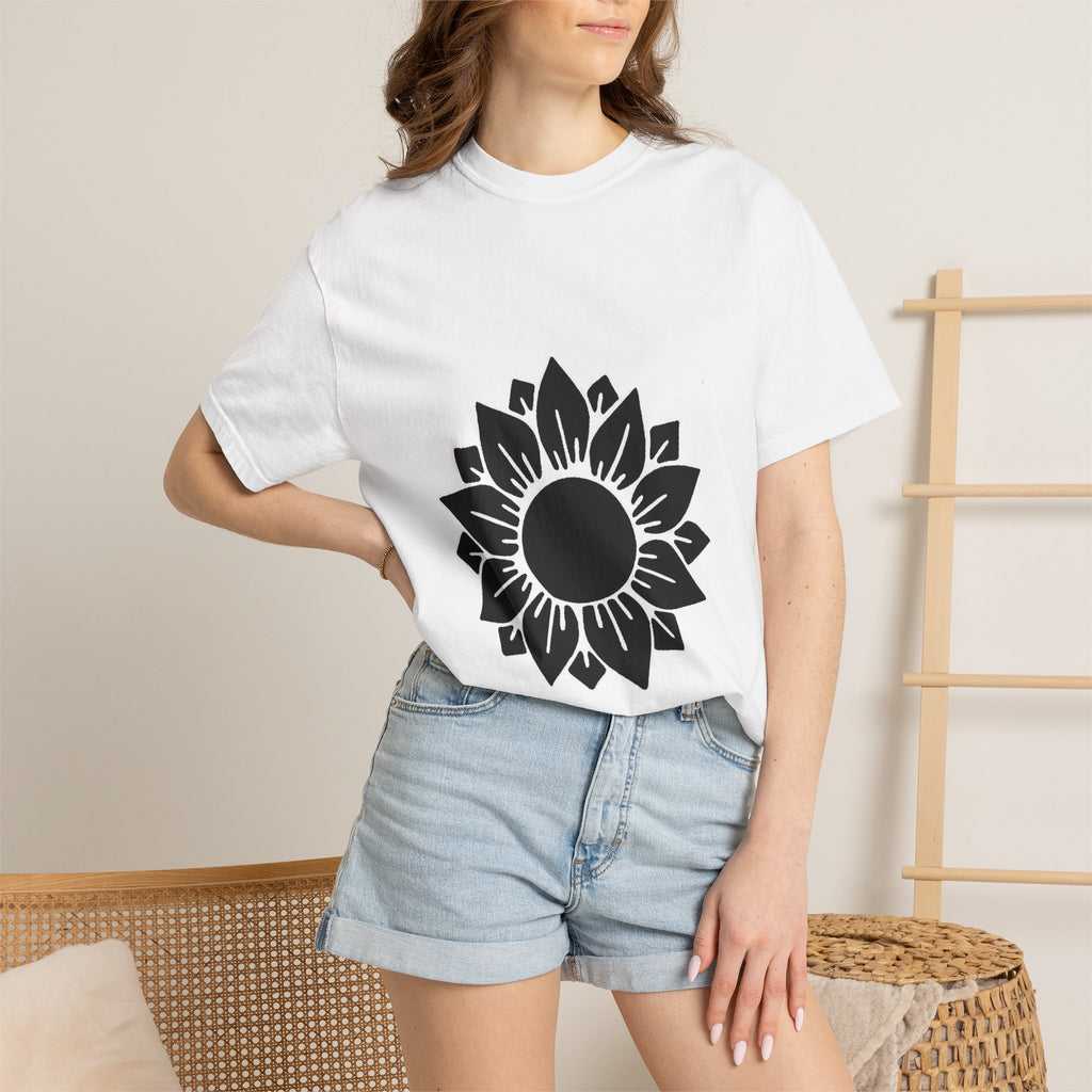 Sunflower Graphic T-Shirt — “In a World Full of Roses, Be a Sunflower” Back Print