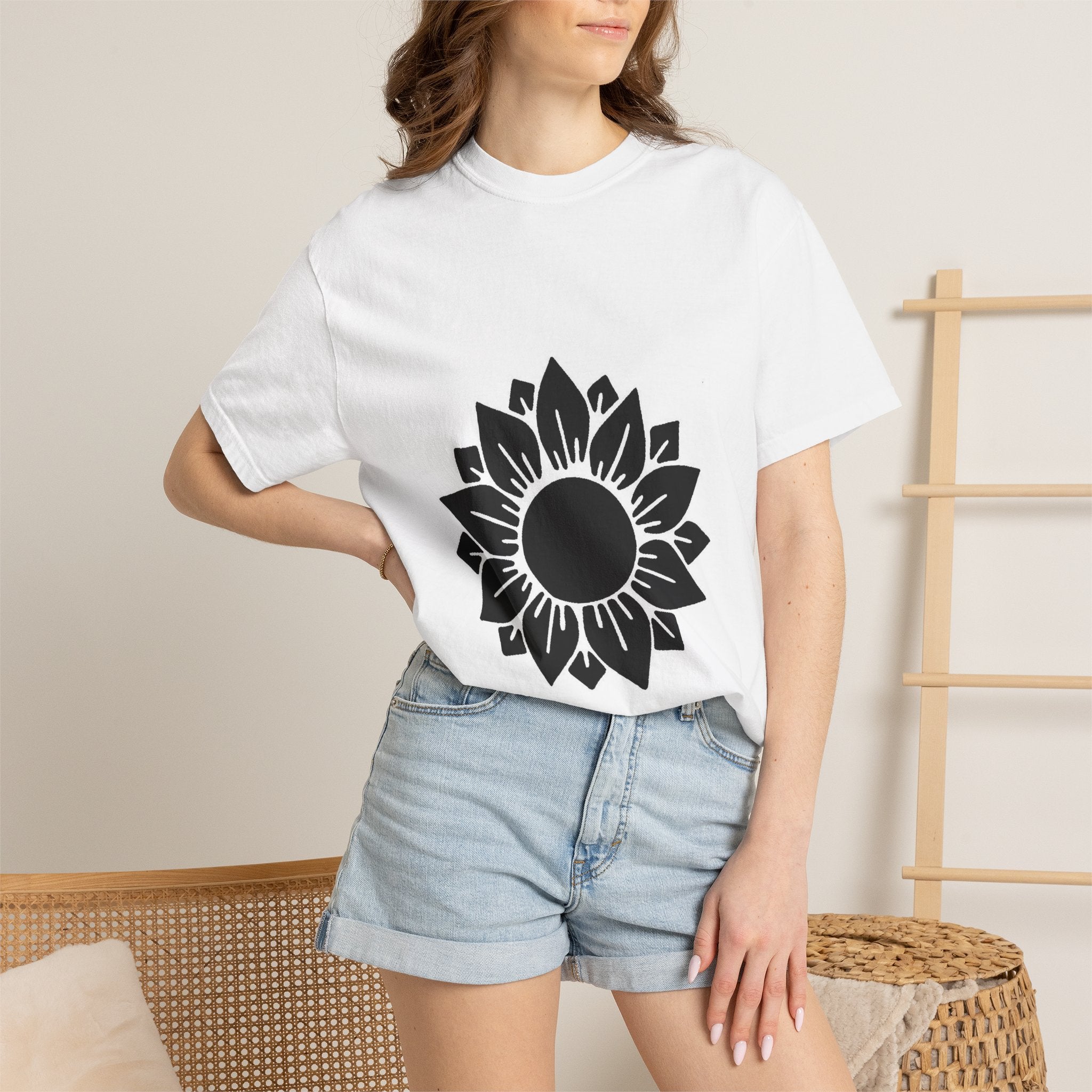 Sunflower Graphic T-Shirt — “In a World Full of Roses, Be a Sunflower” Back Print