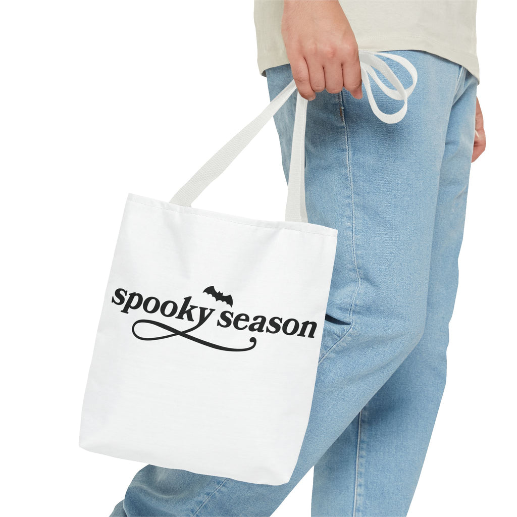 Spooky Season Halloween Tote Bag – Cute Ghosts & Bat Design
