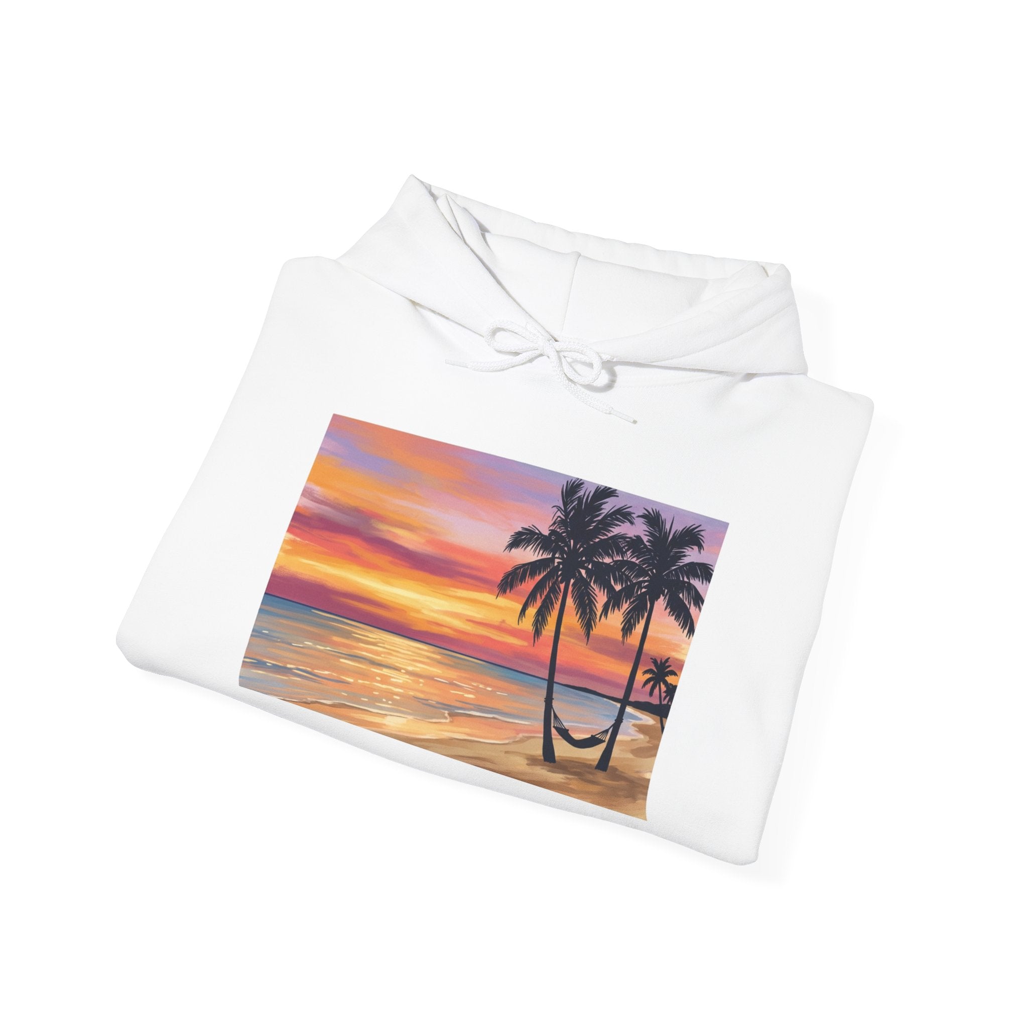 Sunset Palm Hoodie — 'Sunrise Sunburn Sunset Repeat' Beach Hoodie