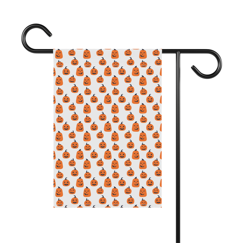 Halloween Pumpkin Pattern Garden Flag — Cute Jack-O'-Lantern Outdoor Banner