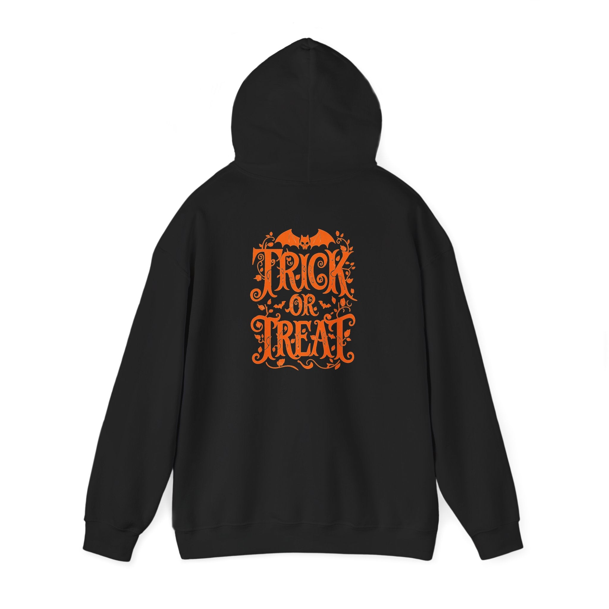 Halloween Hoodie — “Running on Spirit” Front & “Trick or Treat” Back Graphic Hooded Sweatshirt
