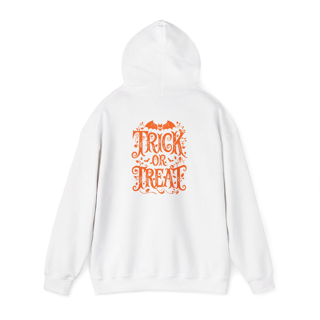 Halloween Hoodie — “Running on Spirit” Front & “Trick or Treat” Back Graphic Hooded Sweatshirt