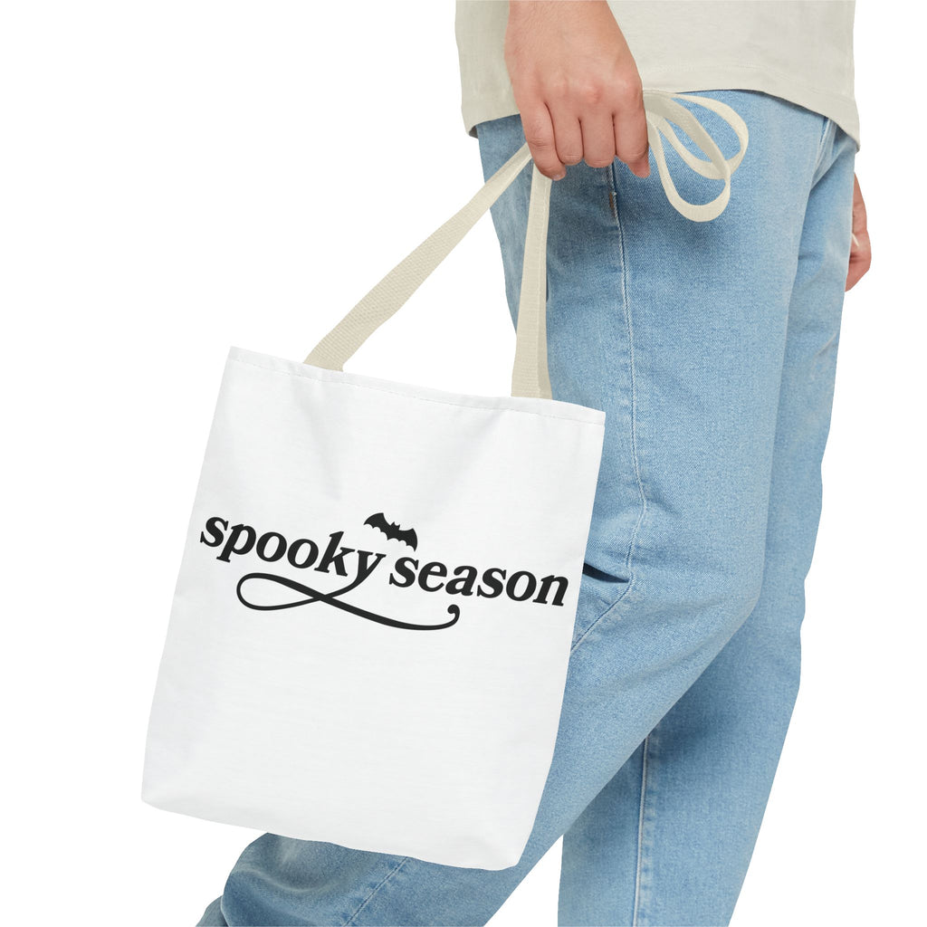 Spooky Season Halloween Tote Bag – Cute Ghosts & Bat Design