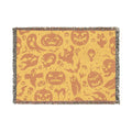 Halloween Jack-O'-Lantern Woven Blanket — Cozy Spooky Throw for Fall Decor